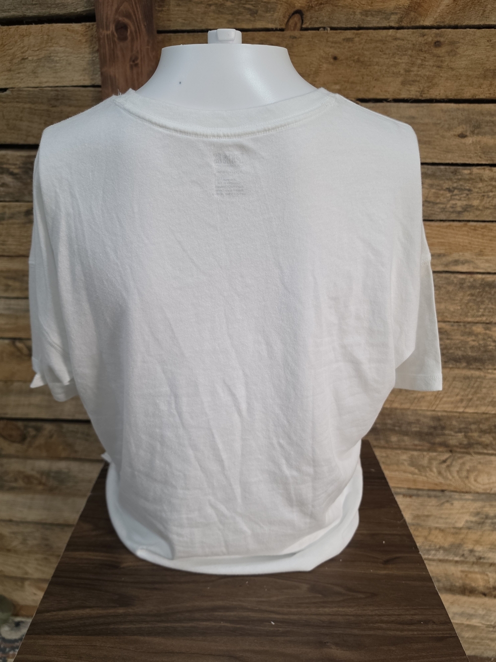 PINK Victoria's Secret White Crew Neck Tee with Subtle Logo - Picture 2 of 5